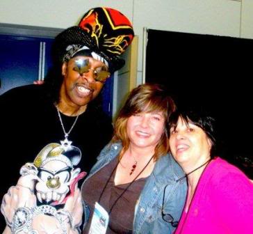 Bootsy Collins, Jenine de Shazer
and Kathy Peck at NAMM